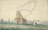 Церковь и могила А.Г.Муравьёва в Петровском Заводе. 1834-1839 гг. Н.А.Бестужев