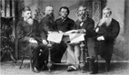 Редакция газеты "Восточное обозрение". Второй слева Н.М.Ядринцев. 1890-е годы